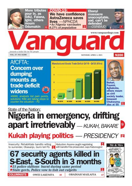 05042021 - Nigeria in emergency, drifting apart irretrievably