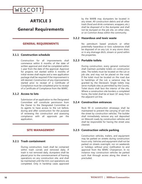 Wescott Guidelines March 29, 2021