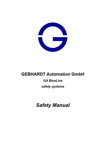 GA BlueLine safety manual - TUV Cooperation - Functional Safety