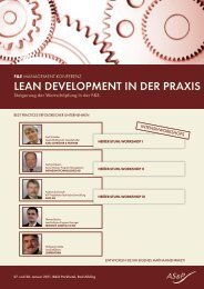 lEan dEVElOpmEnt In dEr praxIS - f&e management-konferenzen