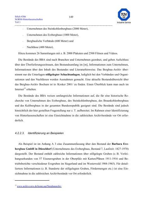 erfassung und radiologische bewertung von hinterlassenschaften mit