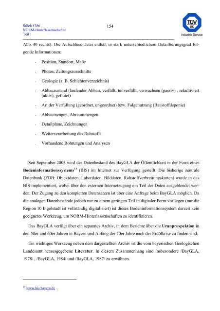 erfassung und radiologische bewertung von hinterlassenschaften mit