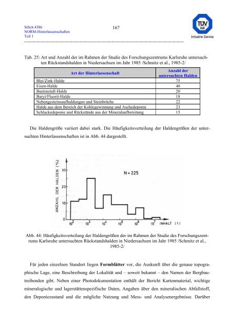 erfassung und radiologische bewertung von hinterlassenschaften mit