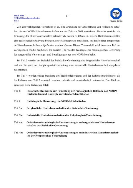 erfassung und radiologische bewertung von hinterlassenschaften mit