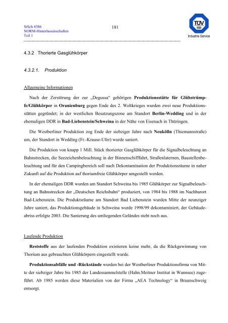 erfassung und radiologische bewertung von hinterlassenschaften mit