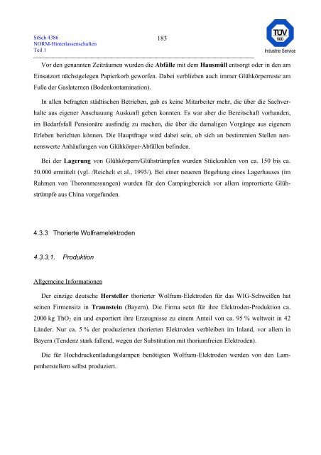 erfassung und radiologische bewertung von hinterlassenschaften mit