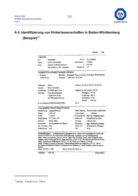 erfassung und radiologische bewertung von hinterlassenschaften mit