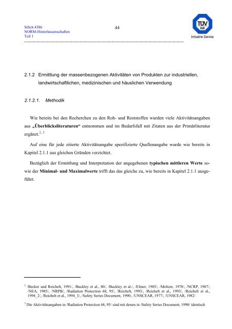 erfassung und radiologische bewertung von hinterlassenschaften mit