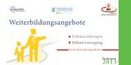 Weiterbildungen - Deutsches Kinderschmerzzentrum