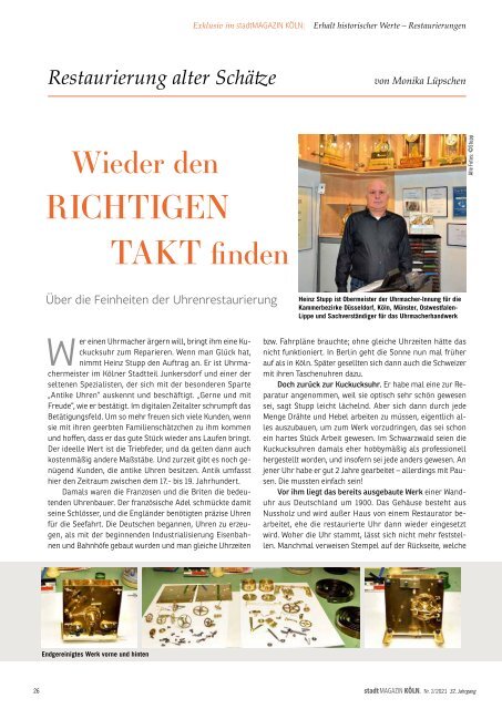 stadtMAGAZIN KÖLN. Ausgabe April-Mai 2021