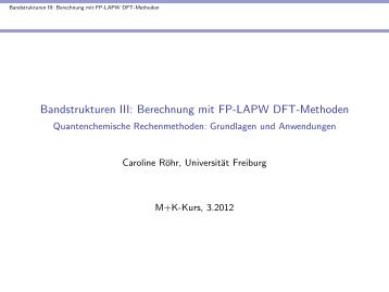 III - Anorganische Chemie, AK Röhr, Freiburg