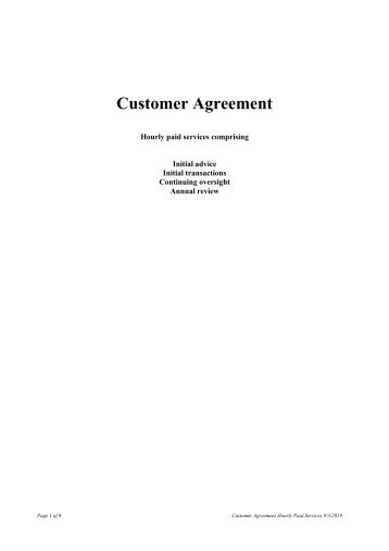 Hourly Charged Advice - Customer Agreement 