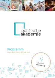 Politische Akademie - Programm 2020/21