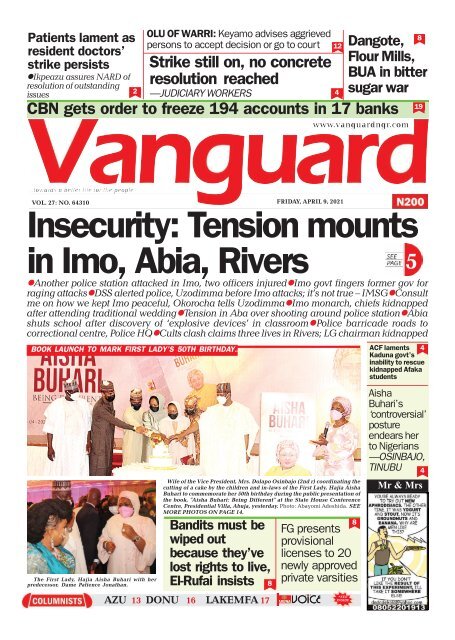 09042021- Insecurity: Tension mounts in Imo, Abia, Rivers