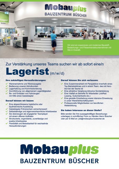 Stellenausschreibung Lagerist