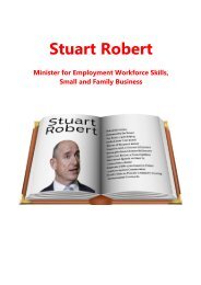 Stuart Robert Minister for Employment Workforce Skills Small and Family Business