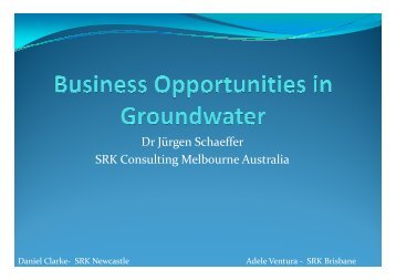 Dr Jürgen Schaeffer SRK Consulting Melbourne Australia