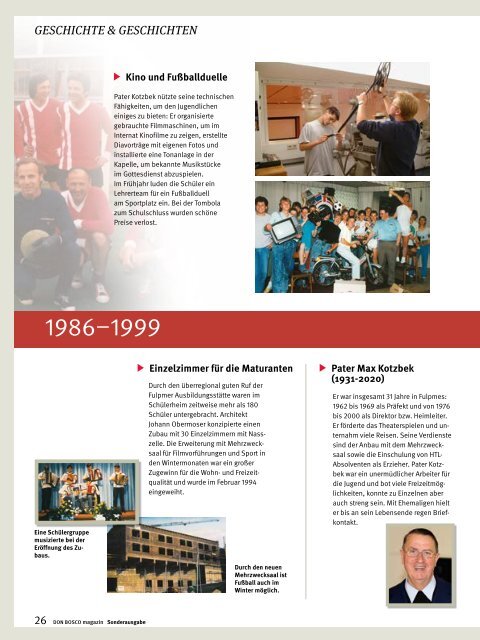 Festschrift "100 Jahre Don Bosco in Fulpmes"