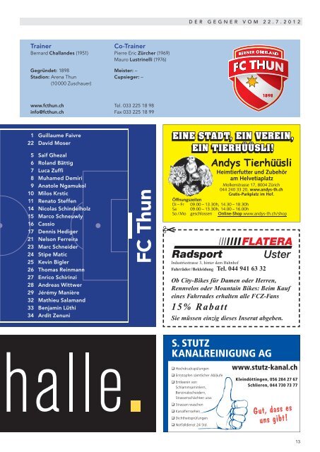 FC Zürich – FC Thun