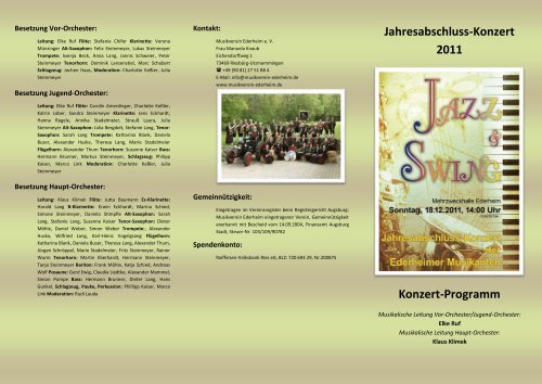 Jahresabschluss-Konzert 2011 Konzert-Programm - Musikverein ...