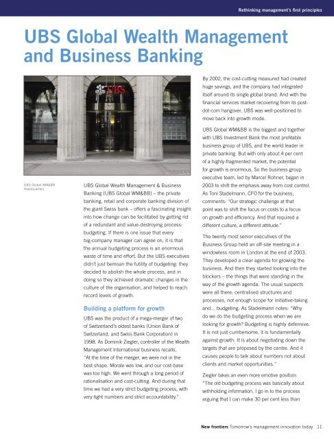 UBS Global Wealth Management And Business Banking