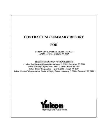 contracting summary report for - Highways and Public Works