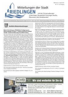 Amtliches Mitteilungsblatt Riedlingen 14.04.2021