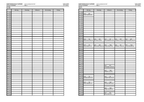 KANTONSSCHULE SURSEE Untis 2013 KANTONSSCHULE ...