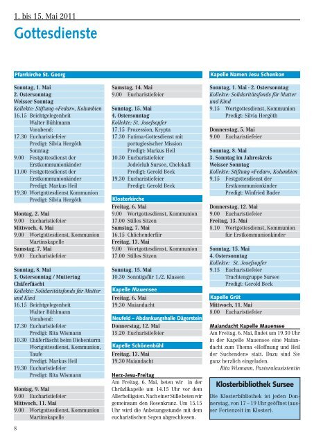 pfarreiblatt sursee - Katholische Kirchgemeinde und Pfarrei St ...