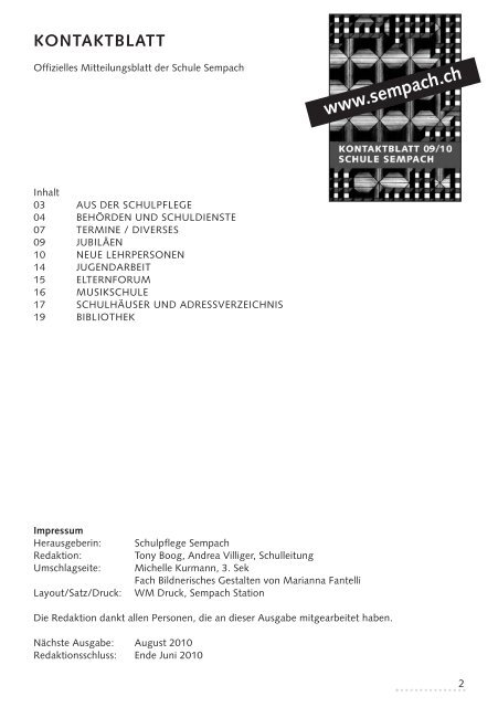 Kontaktblatt 2005 - Stadt Sempach