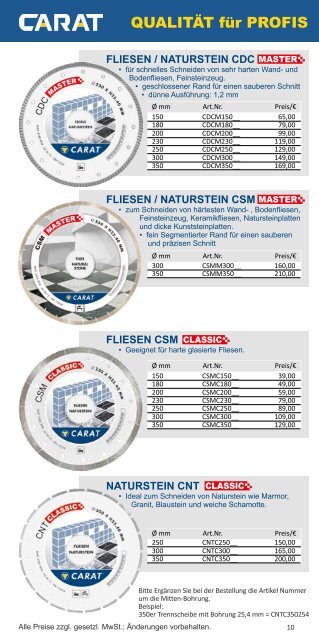 CARAT Qualität für Profis - Fliesen