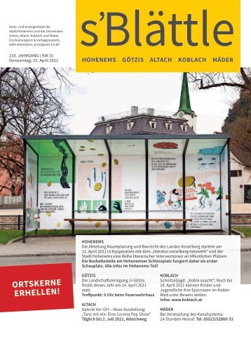 s'Blättle Nr. 15 - Do, 15. April 2021