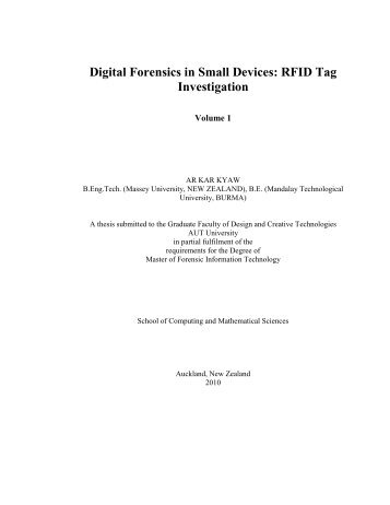 Digital Forensics in Small Devices: RFID Tag Investigation