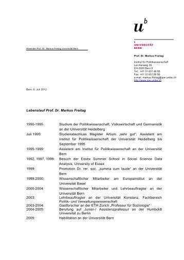 Lebenslauf und Publikationen (pdf, 124KB) - Institut für ...