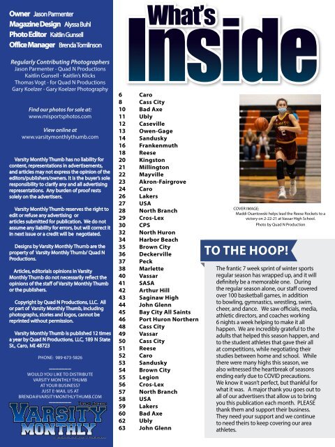 April 2021 Issue of Varsity Monthly Thumb Magazine