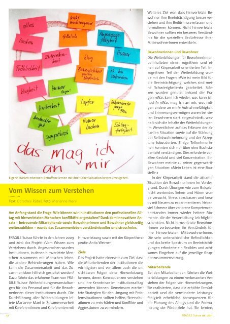 Magazin von FRAGILE Suisse - Nummer 1, März 2011