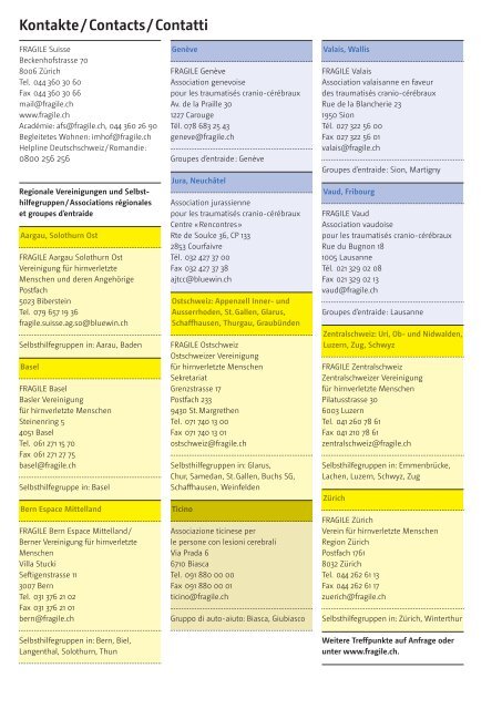 Magazin von FRAGILE Suisse - Nummer 1, März 2011