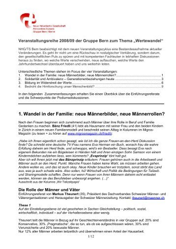 1. Wandel in der Familie: neue Männerbilder, neue Männerrollen?