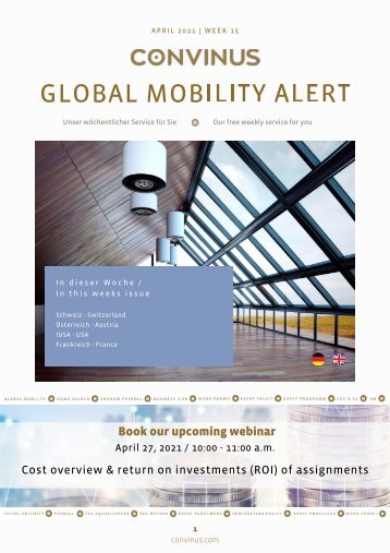 CONVINUS Global Mobility Alert Week 15