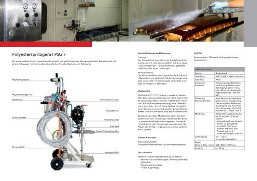 Polyesterspritzgerät PSG 7 - Oltrogge & Co.