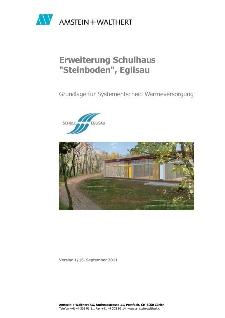 Erweiterung Schulhaus "Steinboden" - Gemeinde Eglisau