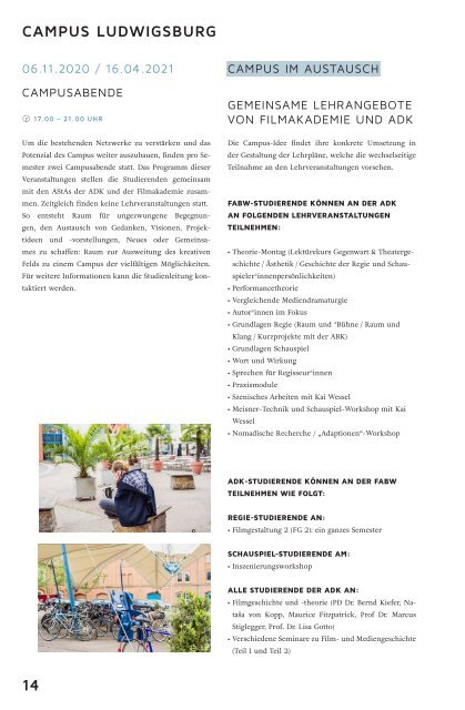 Filmakademie Baden-Württemberg Campus Magazin 20/21