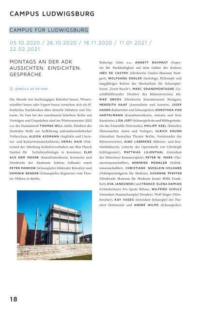 Filmakademie Baden-Württemberg Campus Magazin 20/21