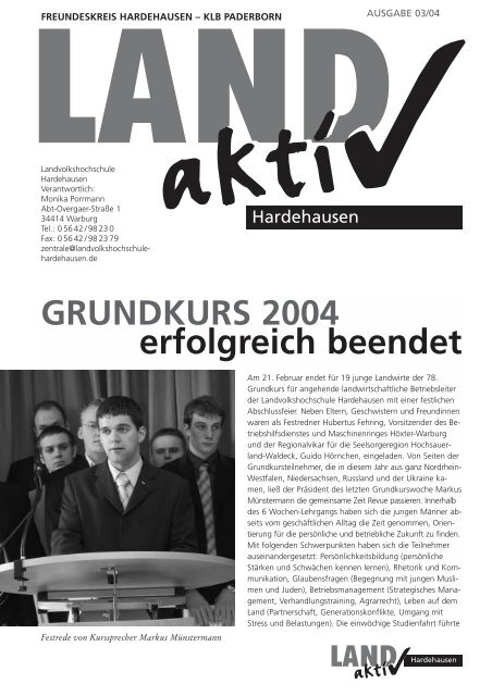 GRUNDKURS 2004 erfolgreich beendet - KLB Deutschland