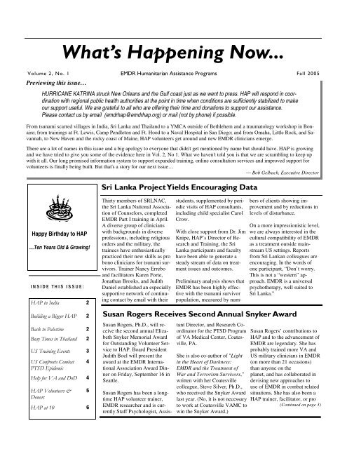 WHNFall 2005.pub EMDR Humanitarian Assistance Programs