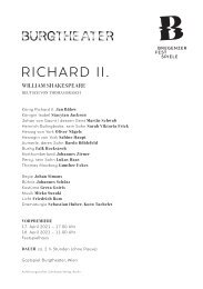 Programmzettel Richard II., 17. und 18. April 2021 