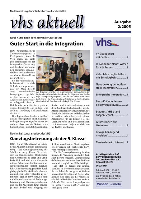 Ausgabe II/2005 - VHS Landkreis Hof