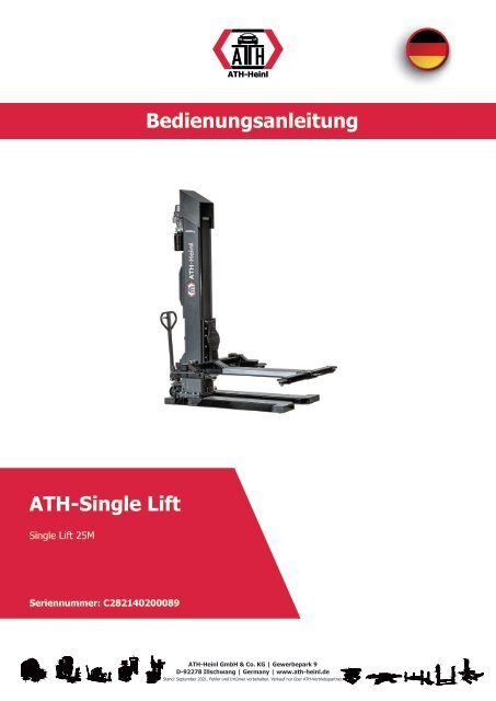 ATH-Heinl Bedienungsanleitung Single Lift 25M