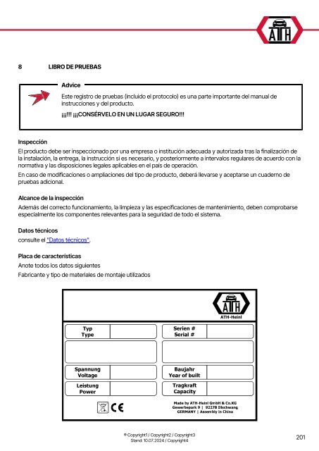 ATH-Heinl Bedienungsanleitung Single Lift 25M