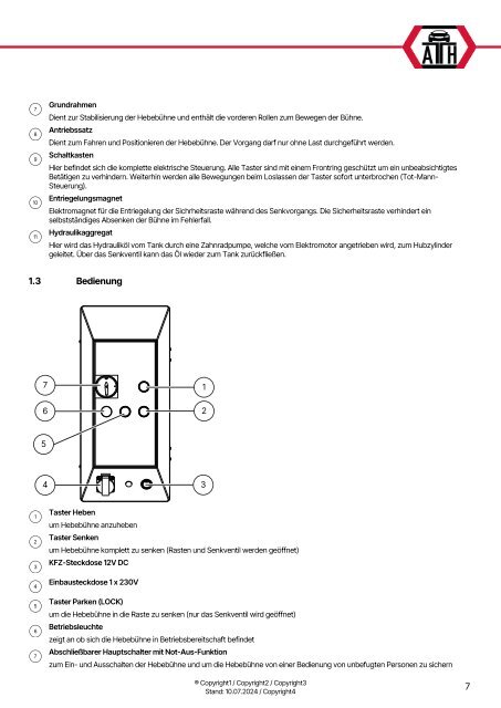 ATH-Heinl Bedienungsanleitung Single Lift 25M